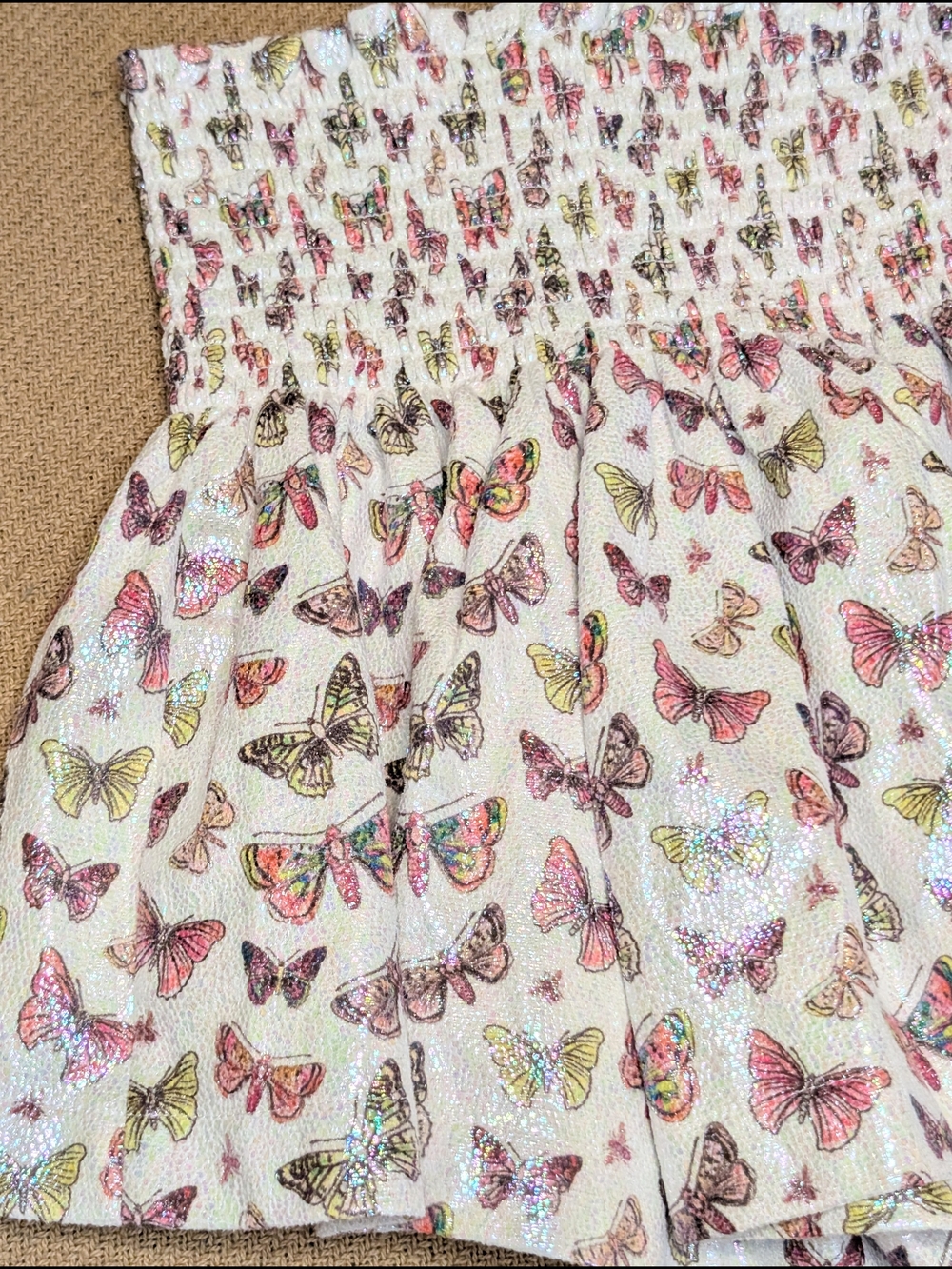Queen of Sparkles Girls Shimmery Butterfly Patterned Skort - Picture 7 of 10
